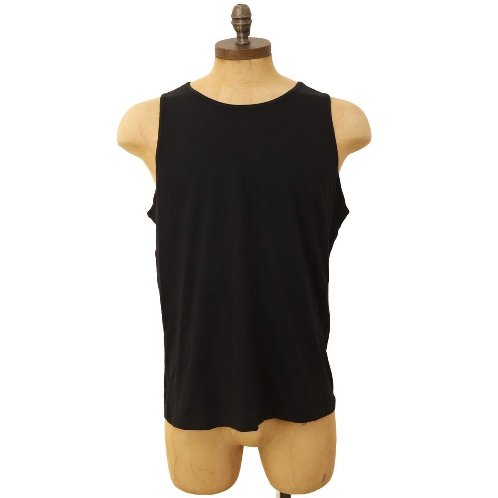 Essentials Men's Tank Top Size L Regular Fit Cotton Black NWT B95